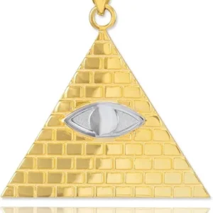 18k Two-Tone Gold Pyramid Charm