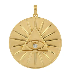 14k Yellow Gold illuminati Pendant Diamond Jewelry